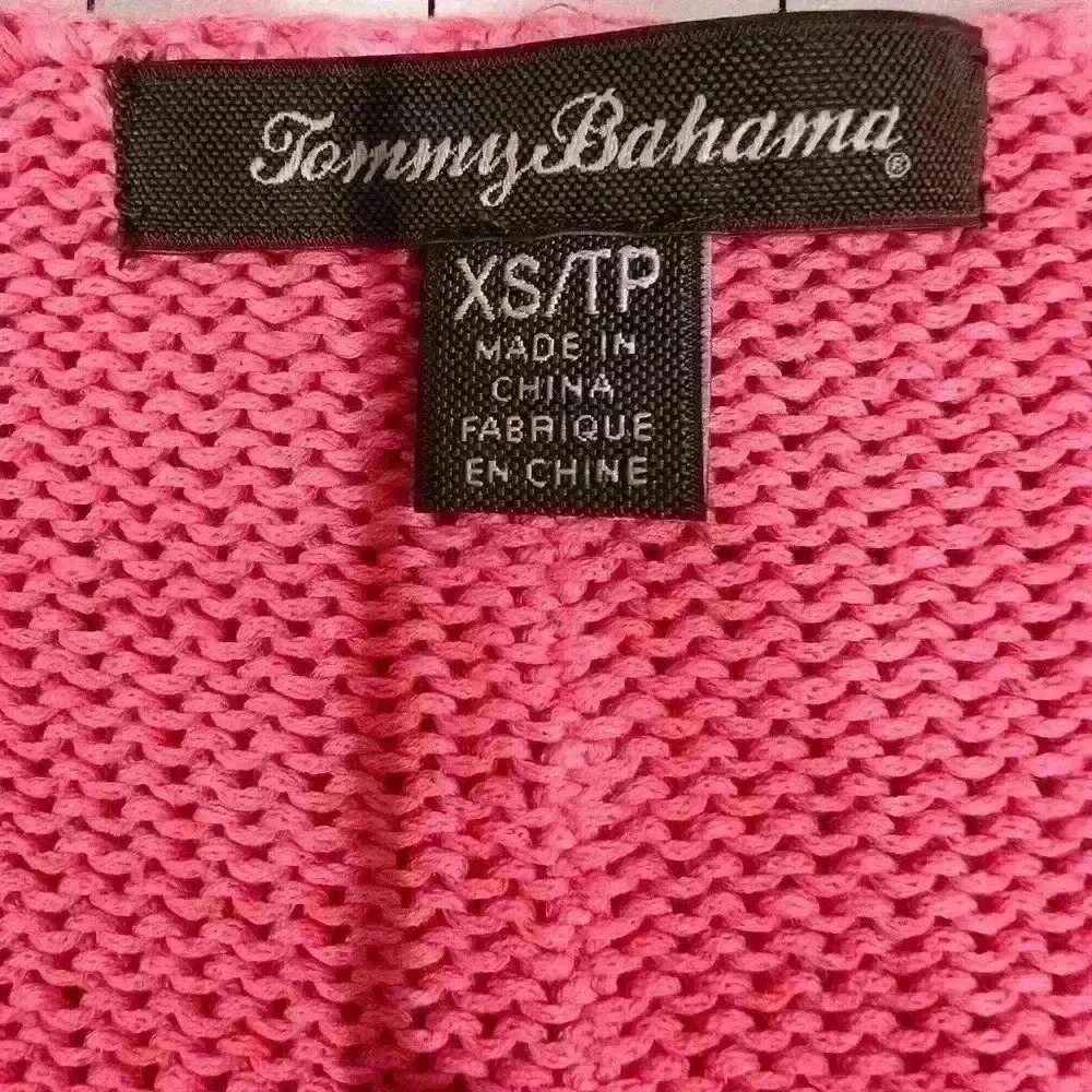 Tommy Bahama, Coral Linen Blend Sweater. Size XS/TP - Picture 5 of 6